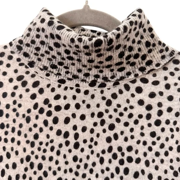 Charter Club Luxury 100% Cashmere Turtleneck Sweater Grey Animal Print Sz Large - Picture 7 of 13